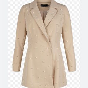 Boohoo Pearl blazer mini dress